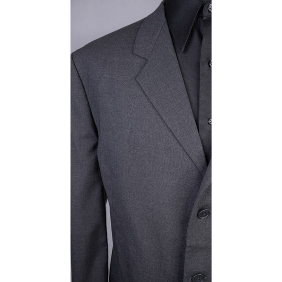 MANI Men's Sport Coat Suit Jacket 3-Button Wool Solid Gray Blazer Sz 48L - Picture 5 of 14